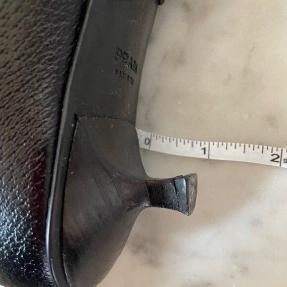 PRADA Tassel Kitten Heel Black Vintage Pumps 37 1/2 - Picture 15 of 17